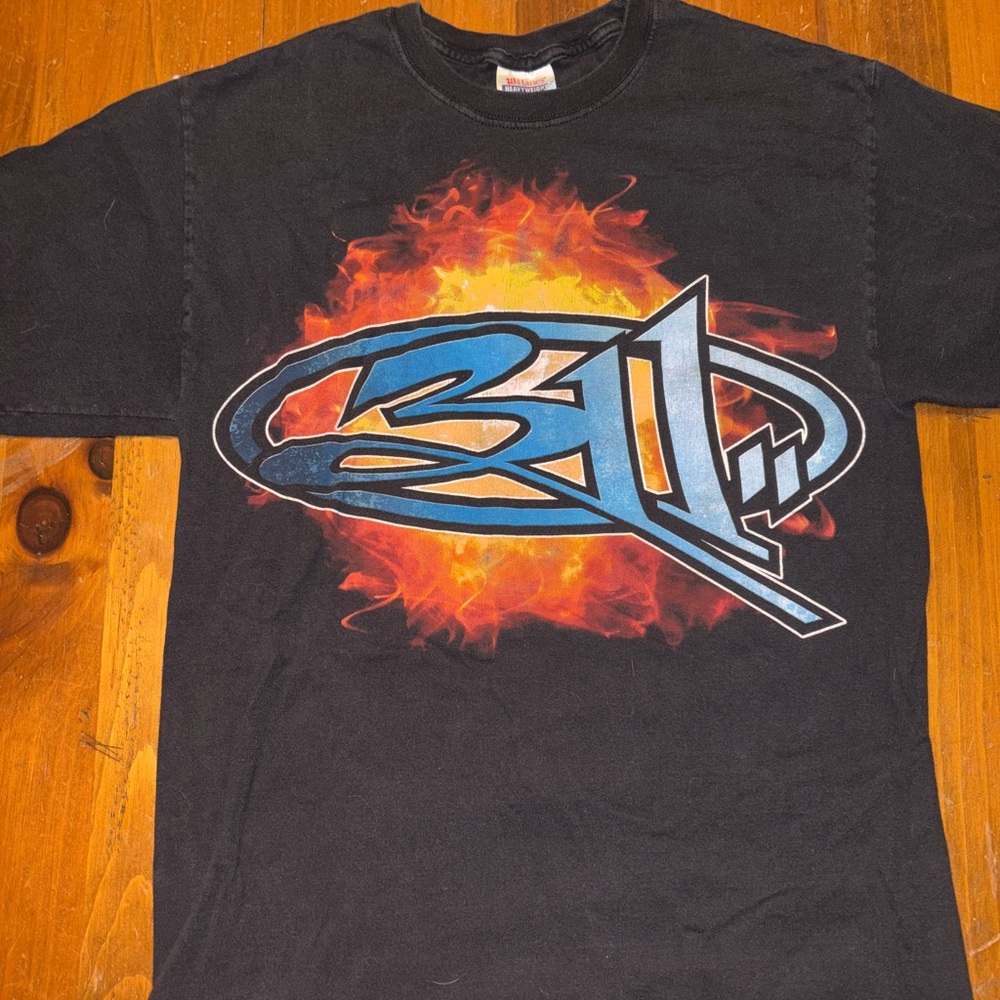 311 Hanes Black Tee with Blue and Orange Graphic